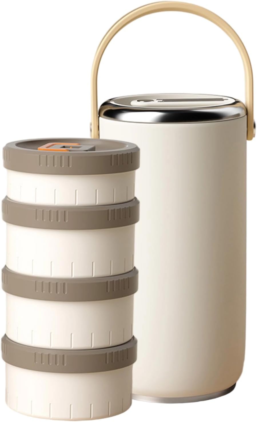 TONKBEEY 多層式スタッキング保温弁当箱 錆びないスチール製フードジャー 漏れ防止 オフィスや屋外での使用に最適