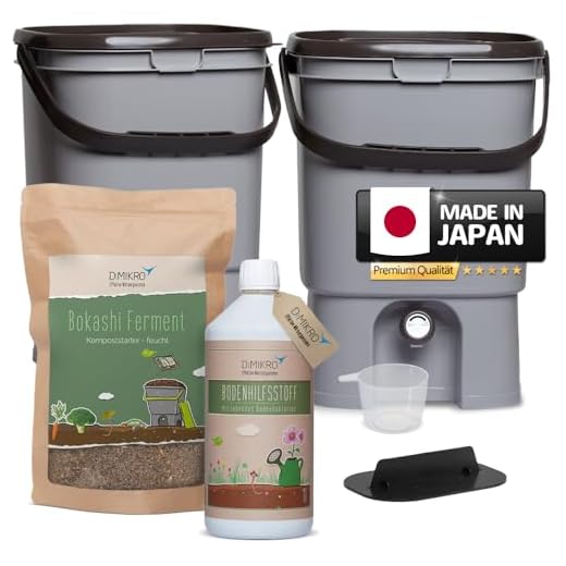 Euflor Blühwunder 1 kg Eimer • sorgt für reiche Blütenfülle und gesunde grüne Blätter • NPK-Dünger 15+10+15 mit 2% MgO + Eisen und Spurennährstoffen • Spezialdünger 8 Bokashi Eimer Starterset - Japanisches Design - 2 Eimer (grau) + Bokashi Ferment + EM aktiv + Bokashi Broschüre