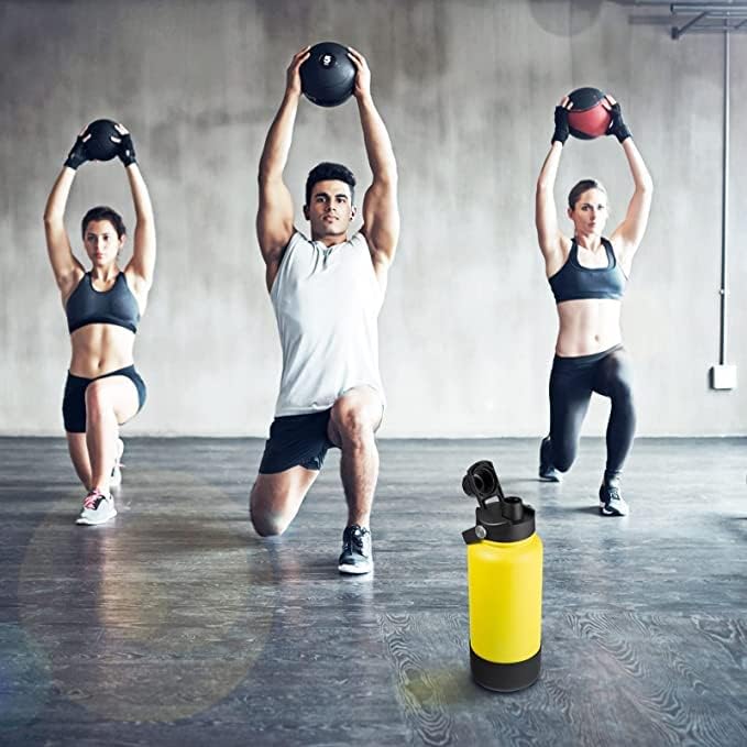 Miniatura 2 de Combo de tapa de boquilla y funda protectora de silicona para botella de agua Hydro Flask de boca ancha de 32 onzas y 40 onzas, funda antideslizante