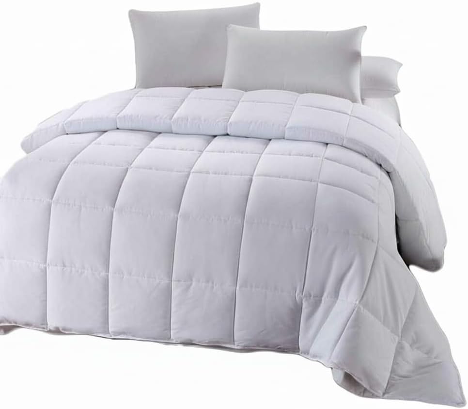Royal Tradition Hotel Collection Full/Queen Size White Down Alternative Comforter Duvet Insert 300 Thread Count 50 Oz Down ALT Fillings