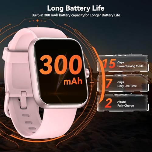 Image of Smart Watch with Alexa Built-in, 1.83 inch HD Touchscreen Fitness Tracker, Bluetooth Notifications /Calls, IP68 Waterproof, 120+ Sport Modes, 24 /7 Heart Rate & Sleep Monitor for iPhone Android iOS (Pink)