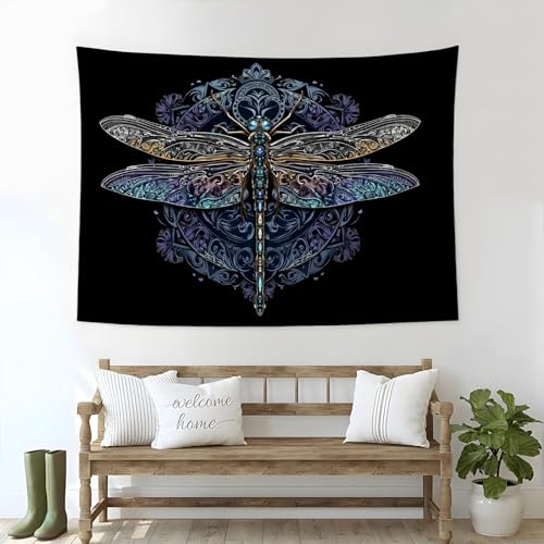 Tapiz de libélula extra grande de 200x150 cm para una decoración misteriosa