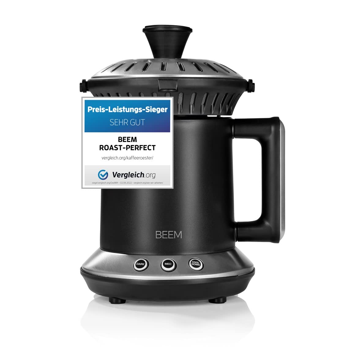 BEEM ROAST Kaffeeröster | 2 Röstgrade einstellbar | Intervallröstung [Edelstahl, Borosilikatglas]
