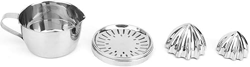 Miniatura 8 de Exprimidor manual de acero inoxidable Exprimidor de cítricos Exprimidor de limón naranja Herramienta de presión de mano con colador y recipiente
