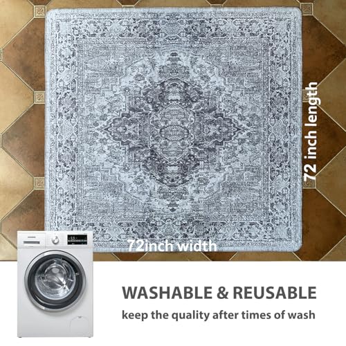 Image of nunubaby 2PACK Washable Pee Pads for Dogs, Stylish, Non-Slip and Leak-Proof Pee Pads. Reusable Potty Pads for Dogs for Crates and Floors.(Gray /Geo,72 inch x72 inch )