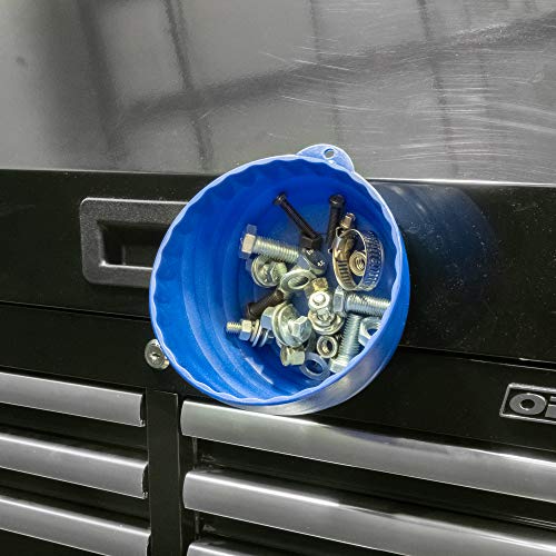 Oemtools 25334 Blue Magnetic Nut Cup, Curved Magnetic Parts Tray Holds Up To 5 Pounds, Attaches To Metal Surfaces, Multi-Use Nuts And Bolts Organizer Made From Durable Abs Plastic #TOP6