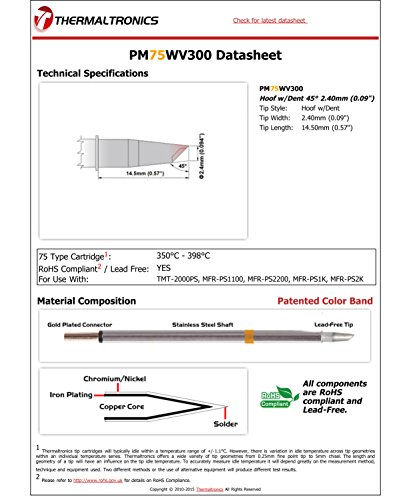 Image of Thermaltronics PM75WV300 Hoof w /Dent 45deg 2.40mm (0.09in)