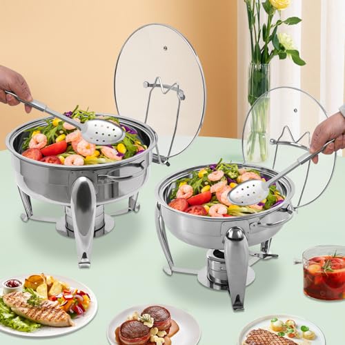 Edelstahl Chafing Dish Buffetwärmer Buffet Server und Wärmer für kommerzielles Catering Buffets Hotels Restaurants Brunch Silber 28 * 28.5CM – Bild 6