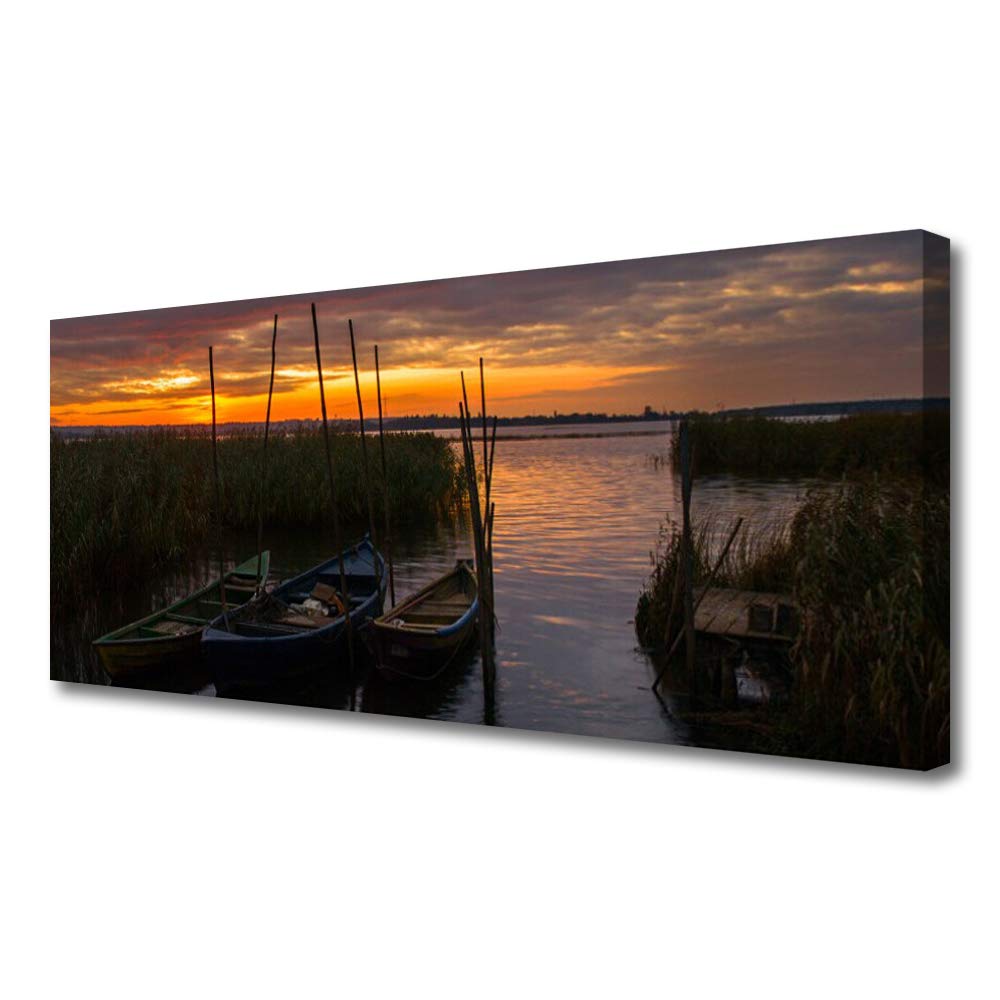 Tableau imprimés toile moderne 125x50cm au design paysage de mer