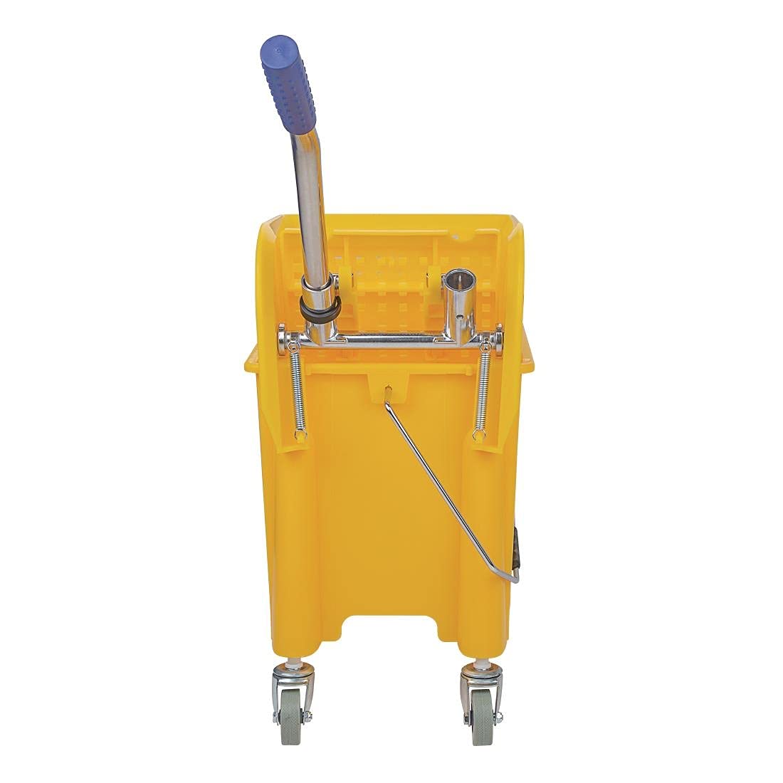 Jantex Kentucky Seau essoreur 20 litres, jaune, séparateur d'eau sale, sur roulettes, longue poignée à levier d'essoreuse, nettoyage à grande échelle, nettoyage à code couleur, F951