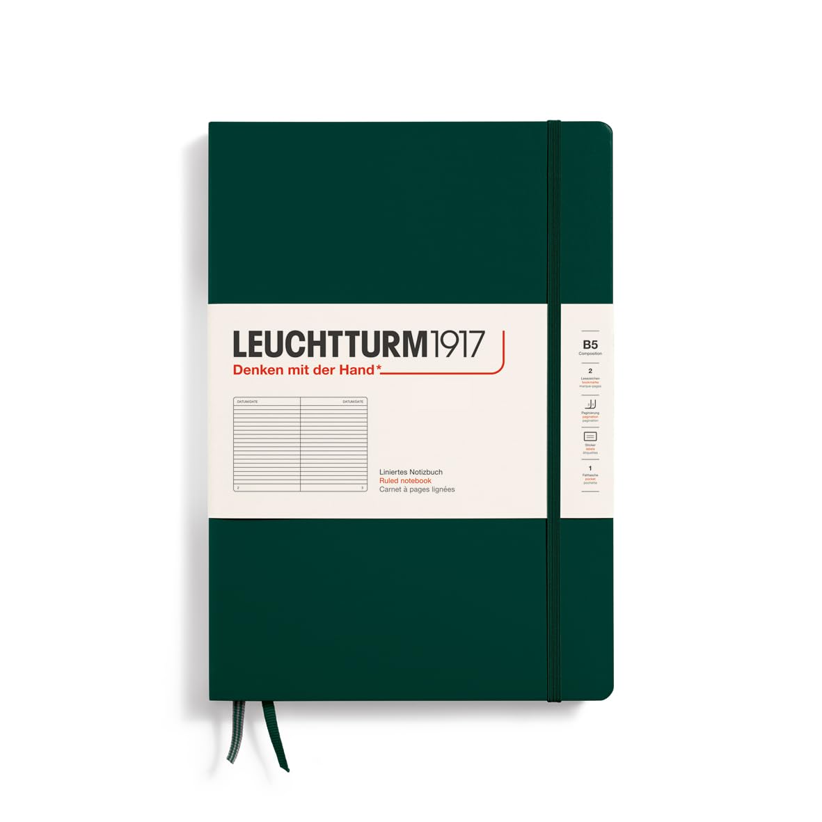 Leuchtturm1917 Hardcover Notebook B5 Forest Green - Dotgrid