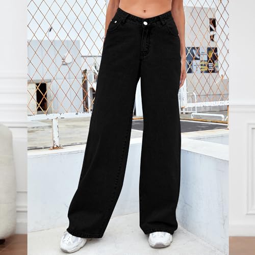 Katchme Jeans, Katchme Womens Minima-List Jeans, High Waist Wide Leg Loose Stretch Casual Stretchy Jean Pants Women4