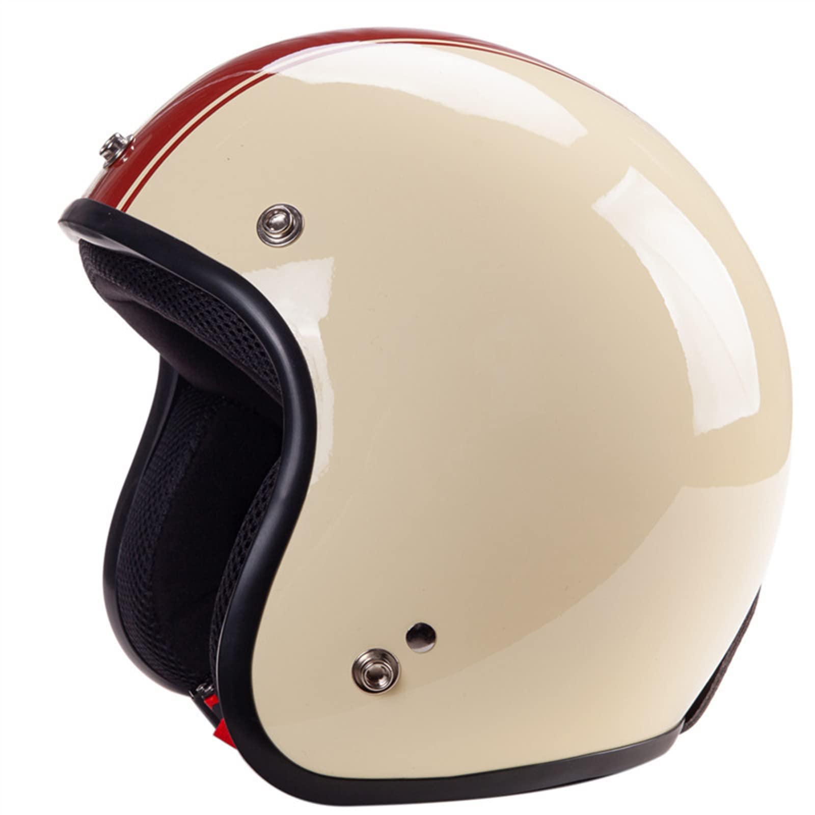 BAUTI Casco Moto Open Face in Stile Giapponese Casco Jet 3/4 Retro Casco Moto Omologato DOT/ECE per Uomini E Donne Leggero Tinta Unita Ciclomotore Scooter Cruiser B,L=(59-60CM)