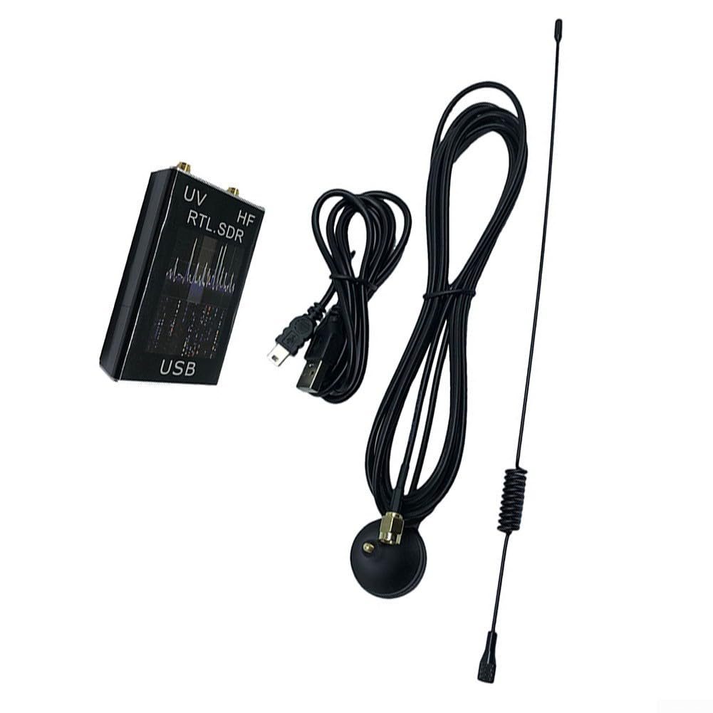 Récepteur tuner USB RTL-SDR 100 kHz 1,7 GHz avec RTL2832U+R820T2, boîtier en aluminium, prend en charge les ondes courtes, VHF/UHF, AM, NFM, FM, SSB, CW avec câble USB et antenne test, argenté
