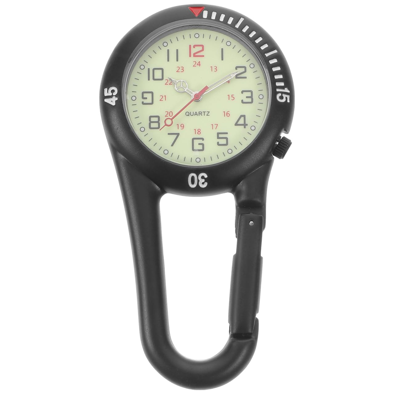 ULTECHNOVO Montre Clip sur Ceinture Lumineuse avec Cadran Fluorescent Et Mousqueton pour Infirmières Médecins Randonnée Escalade Sécurisée