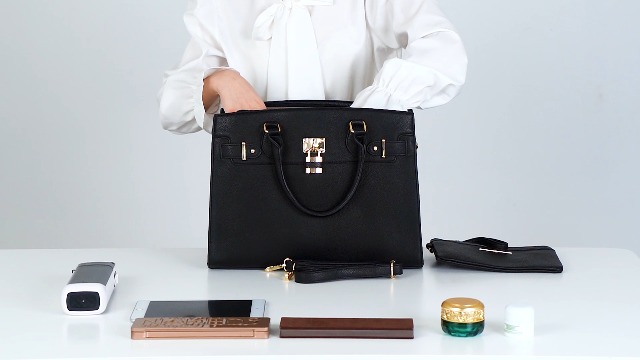 Bolso Satchel Tote para mujer con clutch a juego miniatura 7