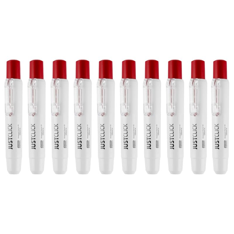 Pentonic Just Click Whiteboard Marker, Bullet Tip (Red Ink, Pack of 10)-image-37