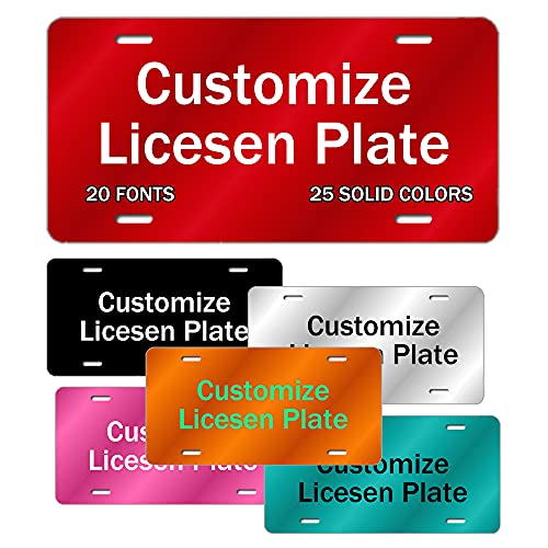 Custom License Plate Personalized Your Own Text Front Tag License Plate for Cars, Customized Design Metal Auto Decor License Plate Cover 6x12 inches