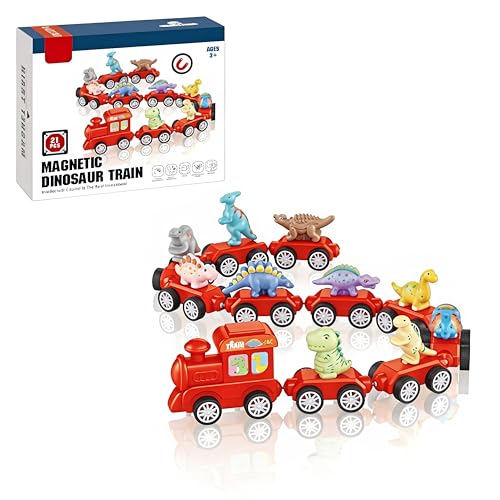 Image of FunBlast Digital Colorful Dinosaur Train for Kids - Toys for Kid, Crawling Toys for Babies, Magnetic Digital Train, Educational Blocks for Kids - 21 Pcs (Multicolor)