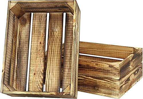 MARWOOD 4xHolzkiste Natürlich Kiste Regal Multifunktionsbox Holzkisten Regal Weinkisten holz Obstkisten Kiste Vintage Kisten aus Holz Schuhregal I TIRANA Cover