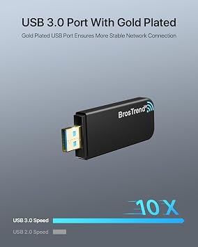 BrosTrend Linux USB WiFi Adapter AC1200 for Ubuntu Kali Mint Debian Kubuntu Mate Zorin PureOS Raspberry Pi Windows etc. Linux Compatible WiFi Adapter Wireless Dual Band 5GHz 867Mbps + 2.4GHz 300Mbps