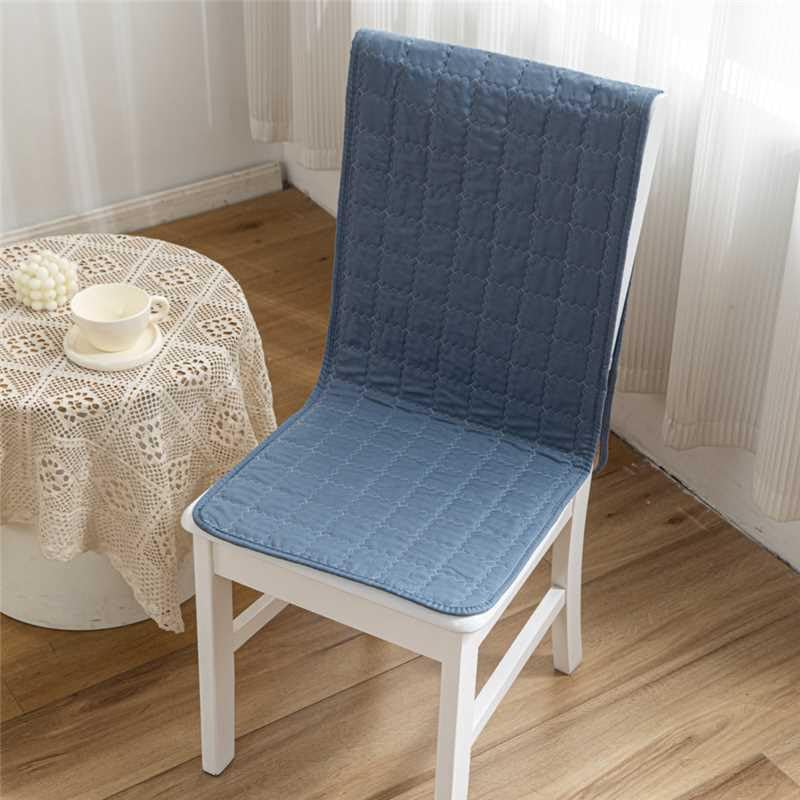 Image of HOMETHREADS Non-Slip Chair Cover-Universal Fit for Kitchen & Dining Chairs-Cushioned Comfort - Stylish Machine Washable Seat Cover-140x40cm (Blue, Pack of 6)