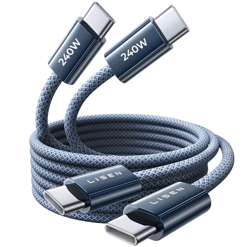 LISEN 240W USB C Kabel, [2 St&uuml;ck 2M] PD3.1 Ladekabel USB C auf USB C Kabel, Schnellladekabel USB C f&uuml;r MacBook Air M5, MacBook Neo, MacBook Pro M5, iPad Air/Pro, iPhone 17 16 Serie, Samsung Galaxy S26