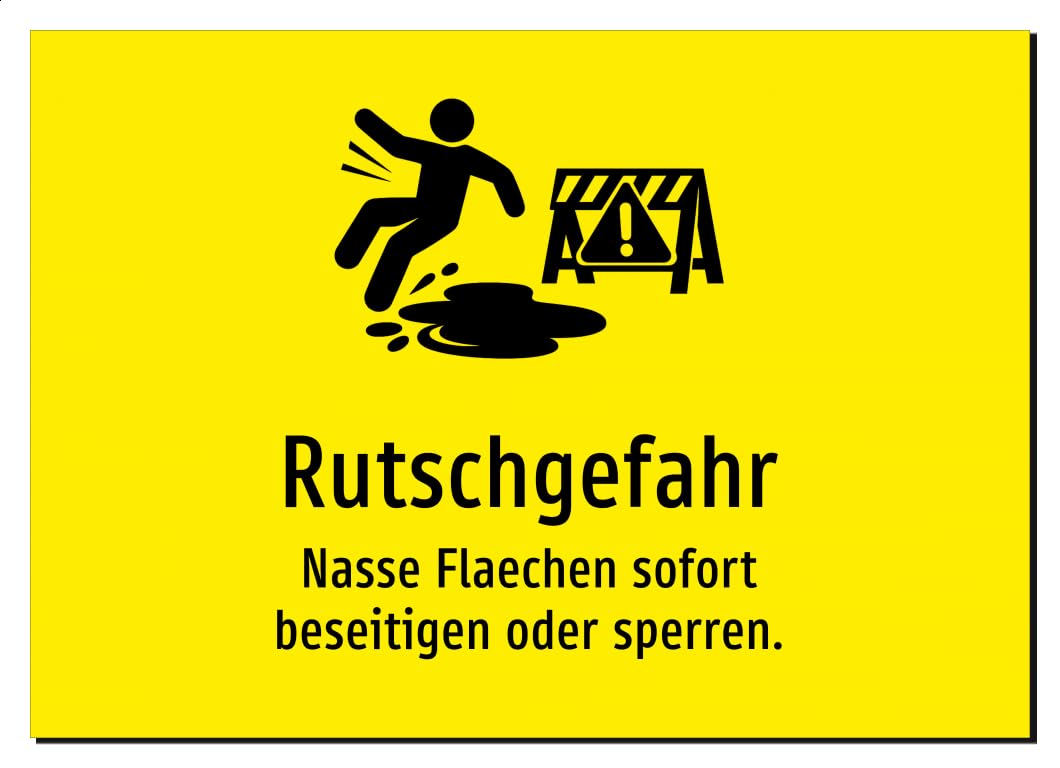 35177-DE-S-09 | Rutschgefahr - Nasse Flaechen sofort beseitigen oder