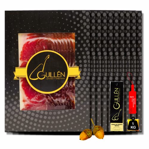 1 kg Paleta de Jamon de BELLOTA Iberico de GUIJUELO ETIQUETA ROJA Seleccion Especial 75% Raza Ibérica - Loncheado y envasados al vacio - GUILLEN JAMONES Y EMBUTIDOS IBERICOS DE GUIJUELO SALAMANCA