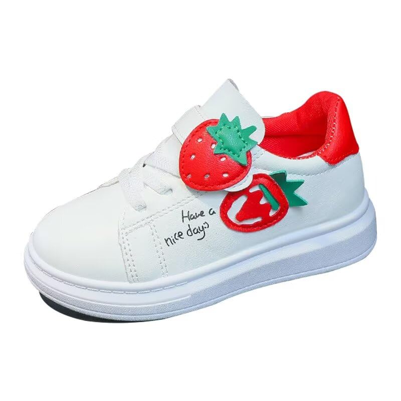 Kids Girl Cartoon Strawberry Casual Sneakers for School Walking Running Travel