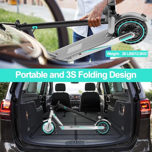 Image of Electric Scooter,8.5 inch Solid Tires,UP to 19MPH,350W Powerful Motor,20 Mile Range with Braking System,Foldable Lightweight Electric Scooter for Adults,Max Load 265 LBS,App Control(Yellow)