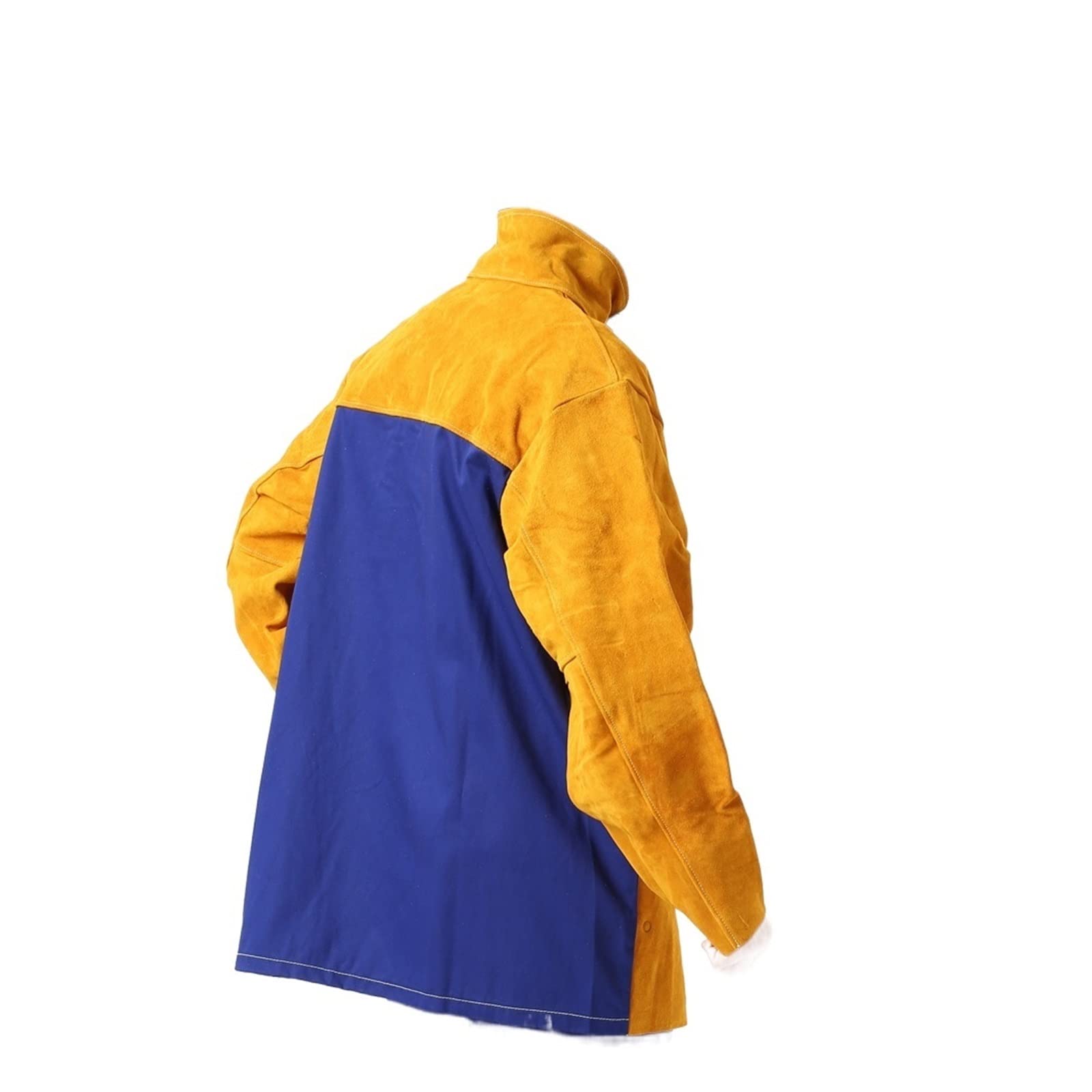 Schweißerschürze, Lederschweißjacke Flamme Hitze Funke Abriebfest Bekleidung Schweißer Arbeitsschutzkleidung Kleidung(XL)