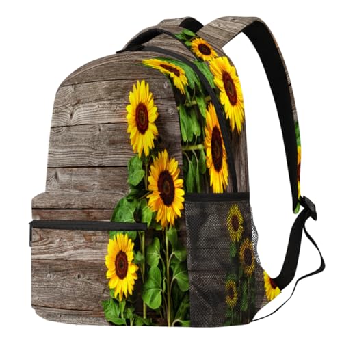 Sac à dos motif tournesols anti-fatigue pour transporter vos cours et matériel informatique