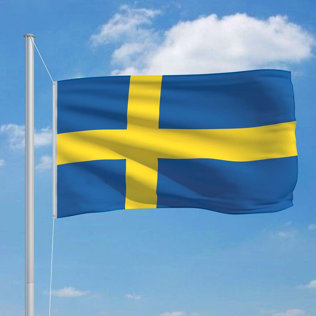 Flagge Schwedens 90 x 150 cm Polyester mit Messingösen, verstärkte Kanten, Outdoor Fahne für Garten, Balkon, Terrasse, Sportveranstaltungen, Vereinsfeiern, Party, Camping, Saison, Hissen