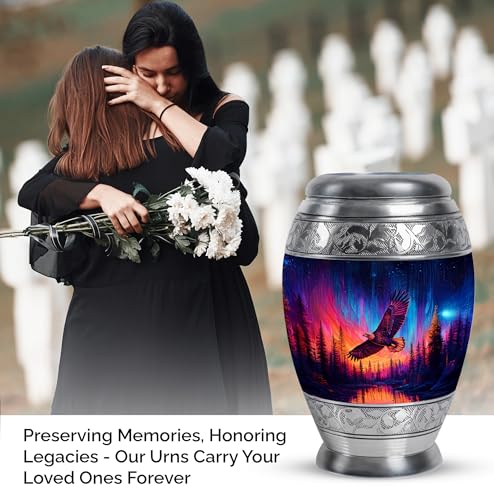 Image of Eagle Urn Keepsake Urn for Ashes for Women 1 Large & 4 Small | Small Cremation Urns for Human Ashes Adult Male & Female, Funeral Urns for Adult Human, Ashes Urns Human Remains