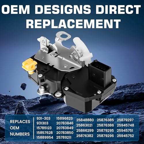 Image of Door Lock Actuator Front Left Driver Side Compatible with Chevy Silverado Tahoe Suburban Avalanche GMC Sierra Yukon Cadillac Escalade 2007-2009 Replace 931-303 25876382 25876385 25876386 25863021