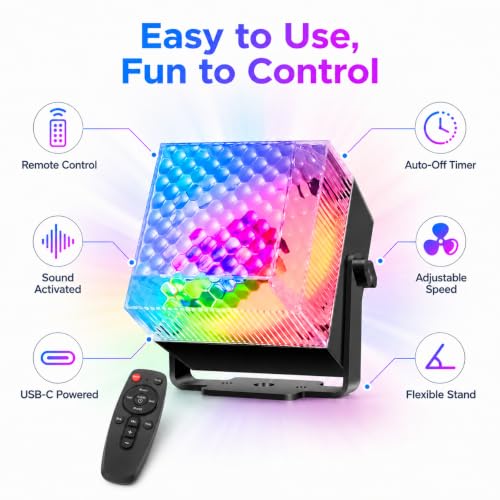 Image of Party Lights Disco LED Light Sound Activated with Remote Control LED Strobe Mood Lighting for Home Room Dance Parties Christmas Halloween Birthday