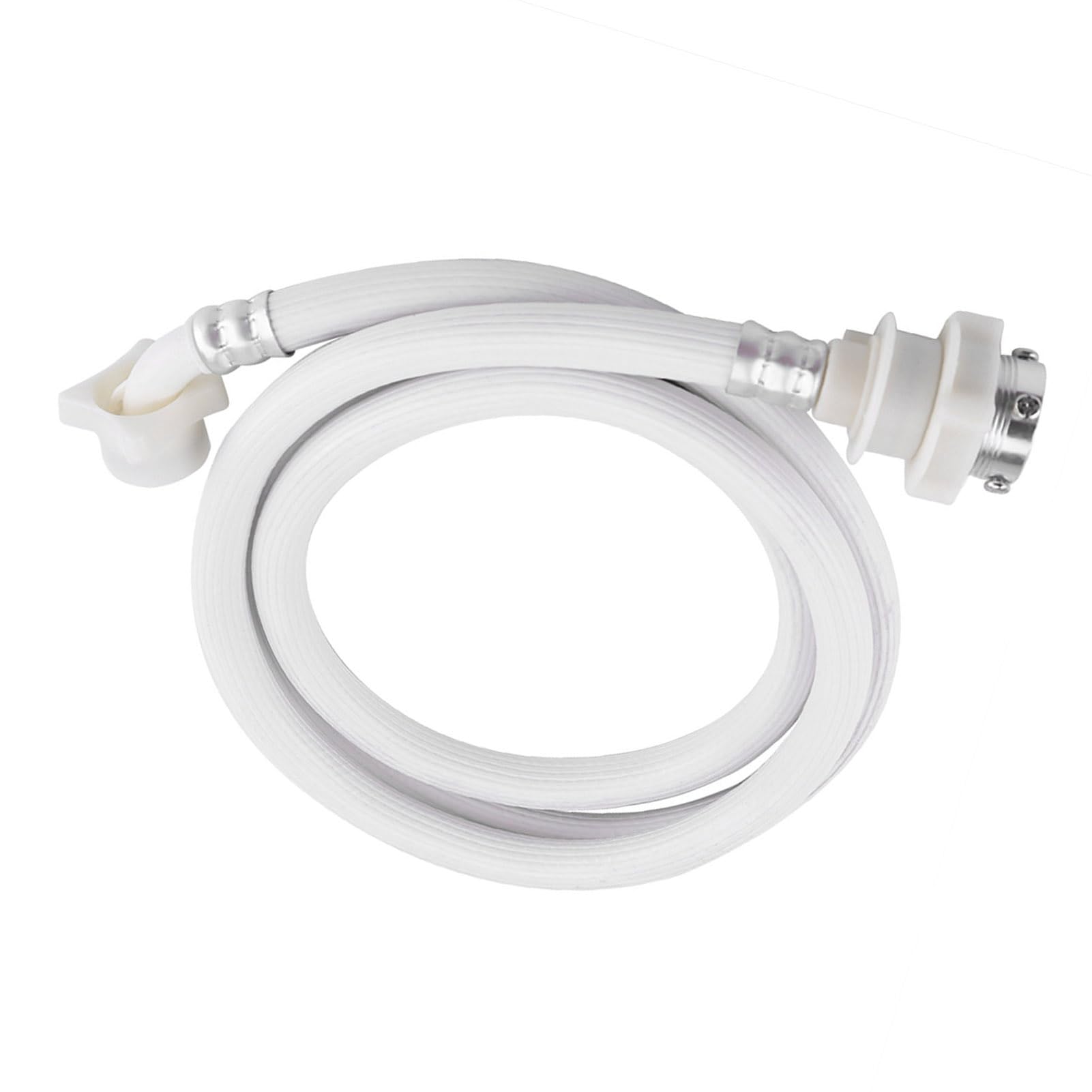 2m PVC Washing Machine Inlet Hose Durable Non-Toxic Flexible Connector Pipe for Automatic Washers Universal Quick Connect White Color 10ft Supply Extension