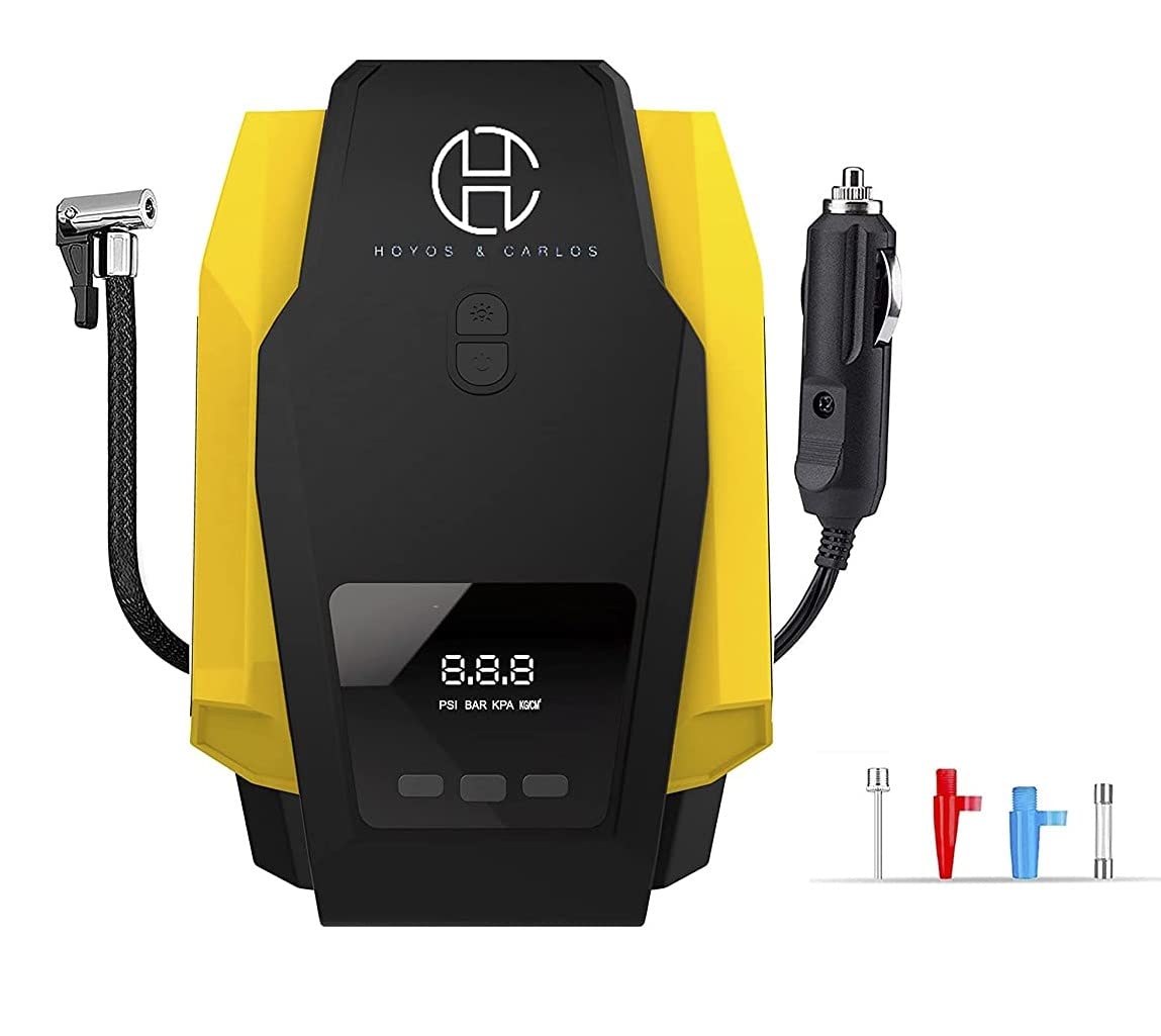 Hoyos and Carlos Digital Tyre Inflator Pump - 12V Digital Car Tyre Inflator (2 Years Warranty)
