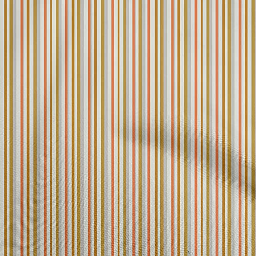 oneOone Cotton Jersey Gold Fabric Stripes Sewing Material Print Fabric By The Yard 58 Inch Wide