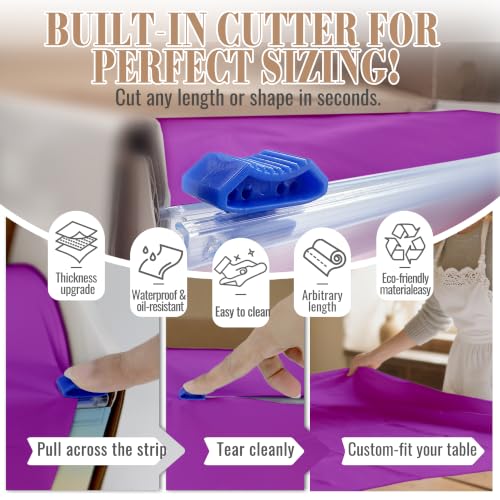 Image of Plastic Table Cloth Disposable, 54In X 300Ft Table Cover Roll