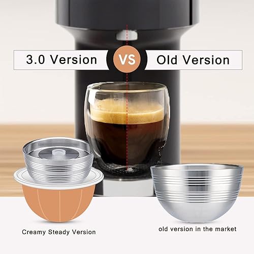 Miniatura 4 de Sesama Cápsula de café de acero inoxidable compatible con VERTUO NEXT y POP New Model & VertuoPlus y Delonghi ENV135S - Soporte para cápsulas