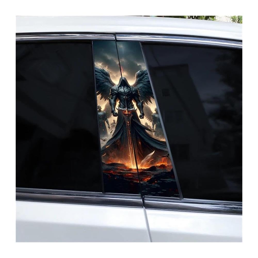 Body Parts 2pcs Horror Skull Car B-Pillar Decals(F)