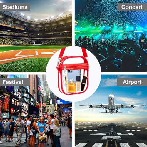 Image of Fibrdoo Clear Crossbody Purse Bag, Clear Bag Stadium Approved with Front Pocket for Concerts Sports Festivals