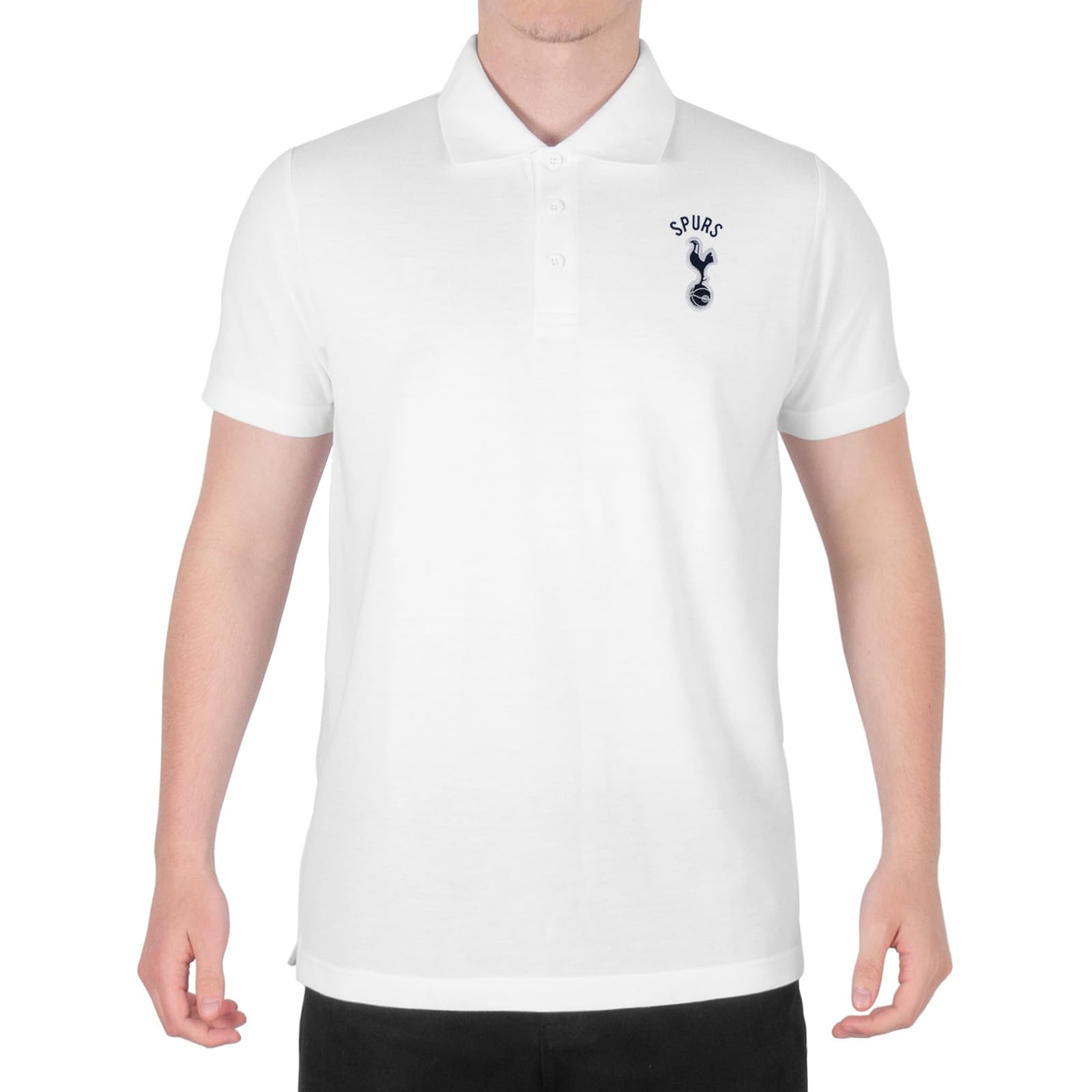 Tottenham Hotspur FC Official Gift Mens Single Crest Polo Shirt White 3XL