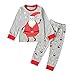 Eejiuqiba Pyjama d'hiver pour enfant - Pour l'hiver - Pour Noël - Père Noël - Vêtement de nuit - T-shirt et pantalon, Gray-B, 120 cm