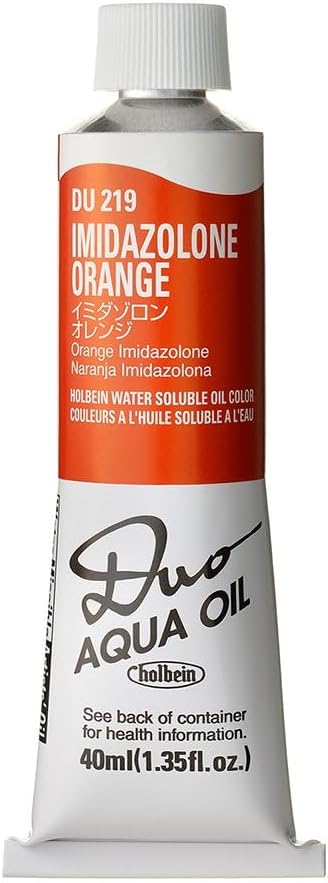 Holbein Duo Watersoluble Oil Colors - Imidazolone Orange (N) - 40ml Tube
