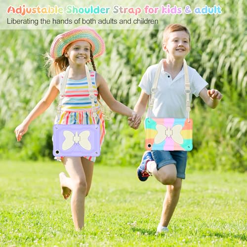 Image of Case for Samsung Galaxy Tab A9 Plus 11 inch 2023, Protective Cover for Galaxy Tab A9+ Plus Tablet Kids Girls with Shoulder Strap, Butterfly Kickstand, Shockproof Protective