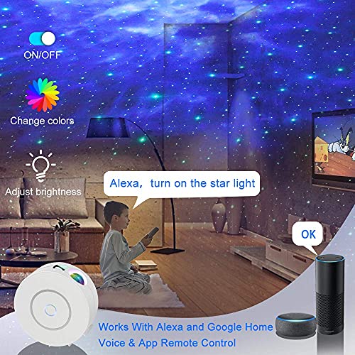 Projetor Smart Galaxy de zhiang compatível com Alexa e Google Home,Projetor de Luz Nebulosa Star Nig