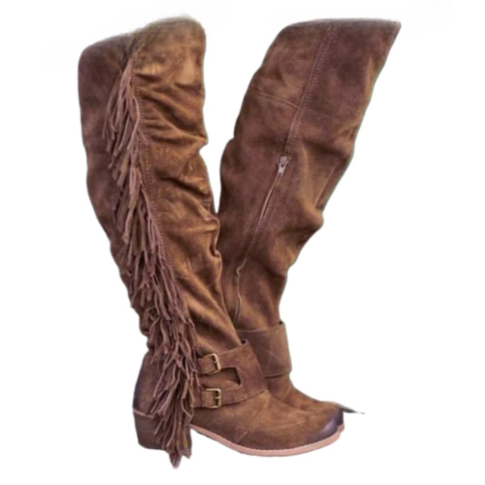 Cowboy Boots for Women Fringe Clean Goth Cute Sexy Grunge Punk Alternative Kawaii Y2K Fashion Festival Holiday Vacation